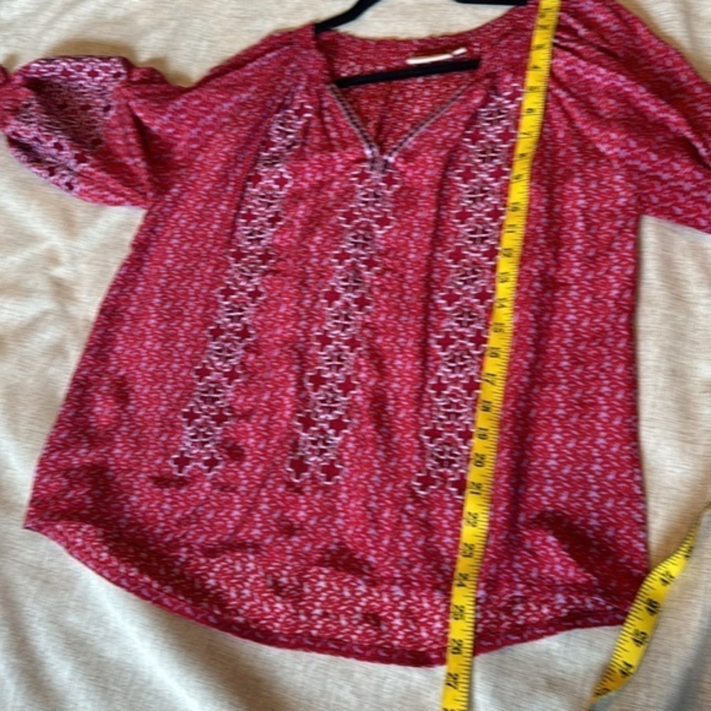 Rungolee 100% Silk Embroidered boho peasant blouse size Small - Picture 13 of 14